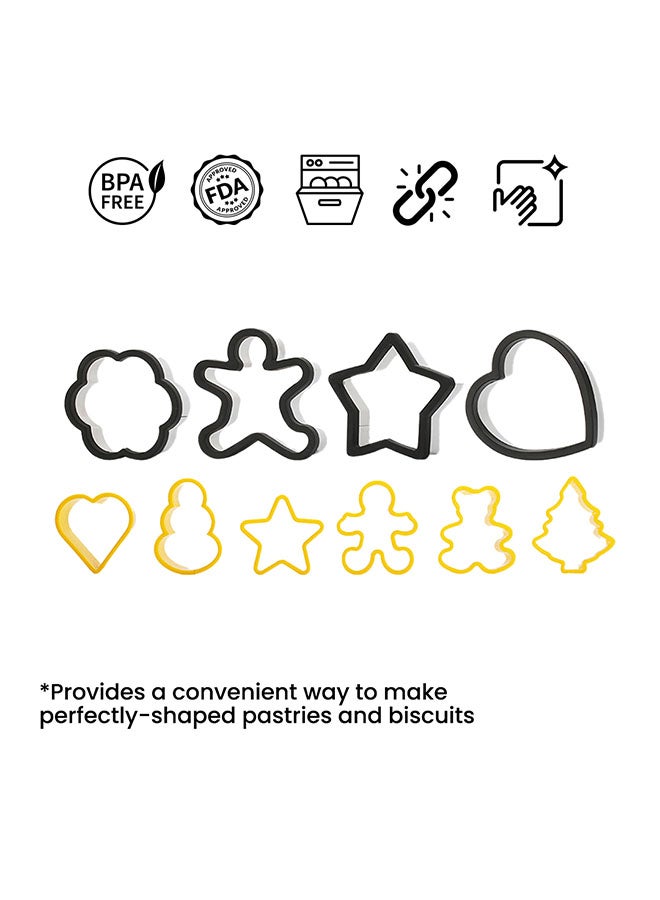 بينجوين طقم قطاعات بسكويت مكون من 10 قطع أبيض/بني - Image 2