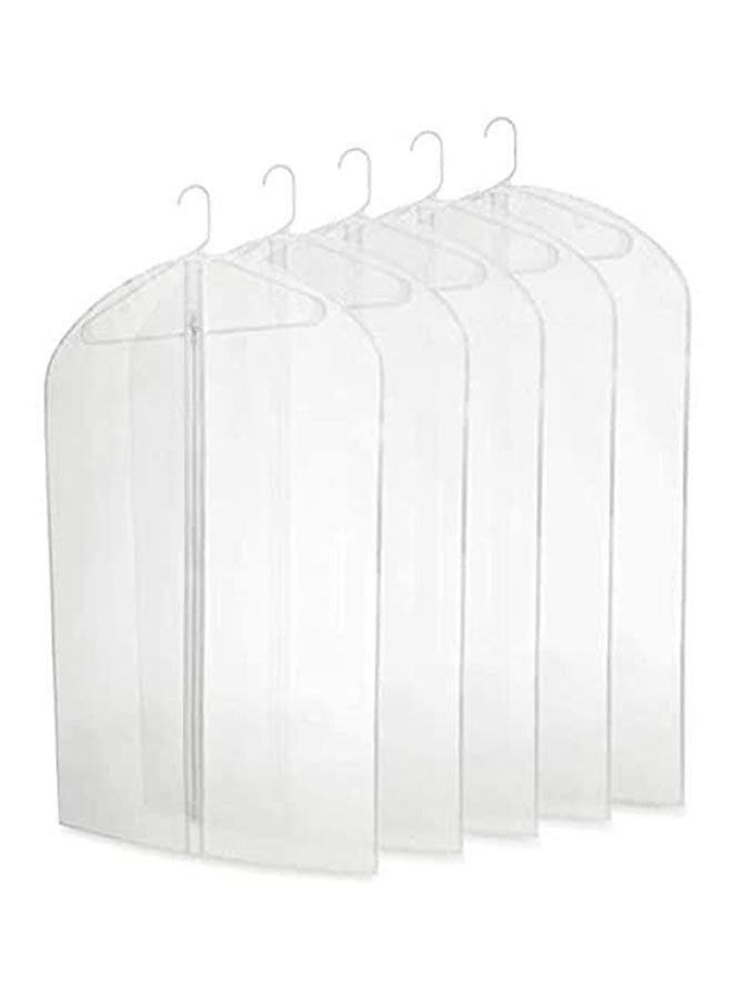 Pack Of 5 Clothes Storage Bags, Pretty Handy Set Of 5 Breathable Suit Covers Storage Bag With Full Zipper, Pants (Size:60X137) White 