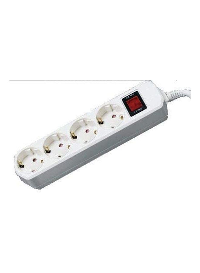 Generic Power Strip Extension Board 5 Meters Cord 4 Sockets Master Led Switch White 