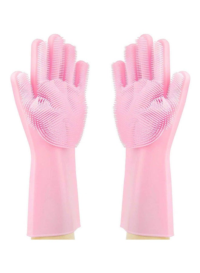 Magic Saksak Silicone Scrubbing Gloves Pink 
