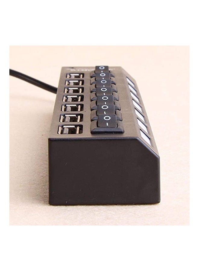 7 Ports Usb 2.0 High Speed Adapter Hub Power On/Off Switch 480Mbps Multicolour - Image 2