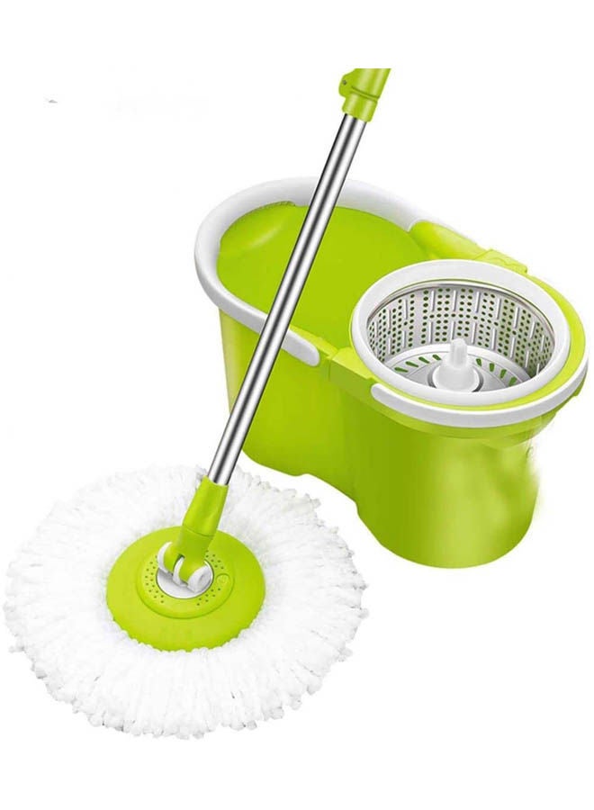 Cleaning 360 Spin Stainless Basket Mop Set Green