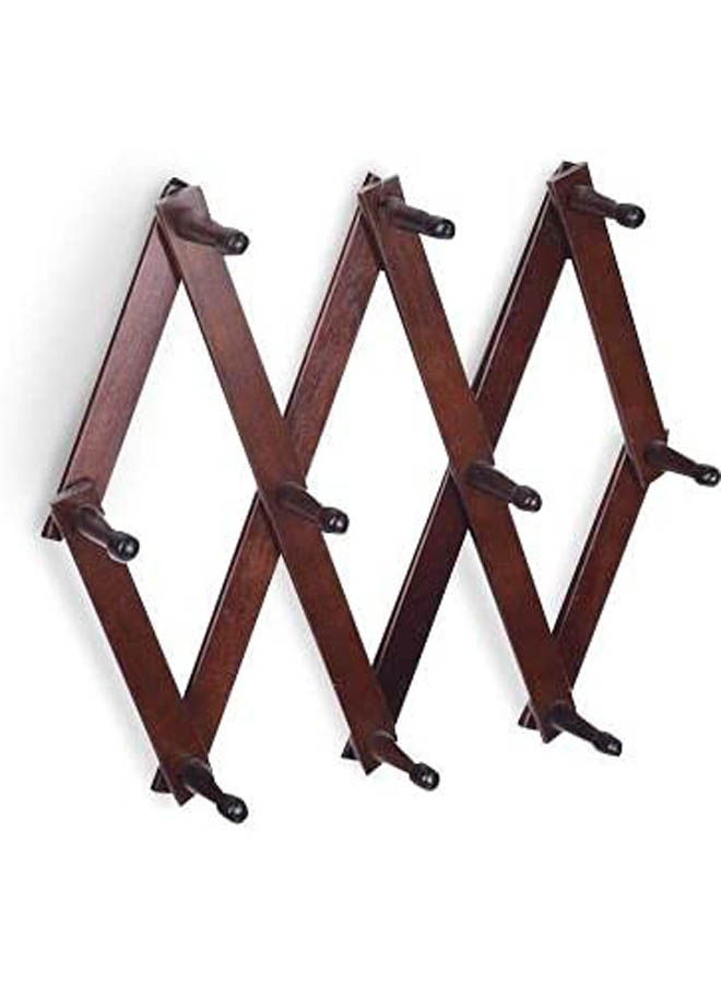 Stretchable Wooden Wall Hanger Brown