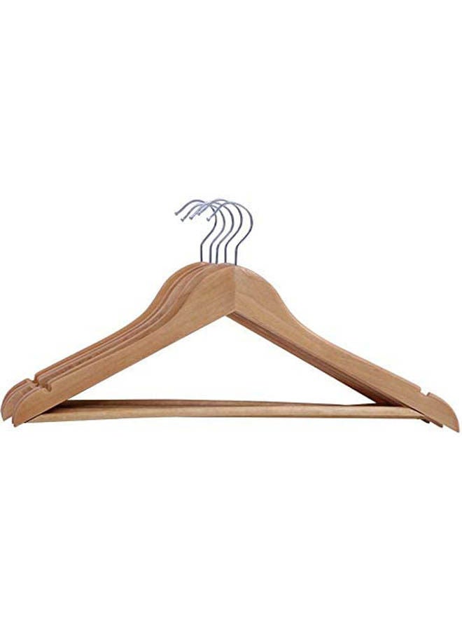 Household Essentials Wooden Coat Hangers 5 Pack Beige 