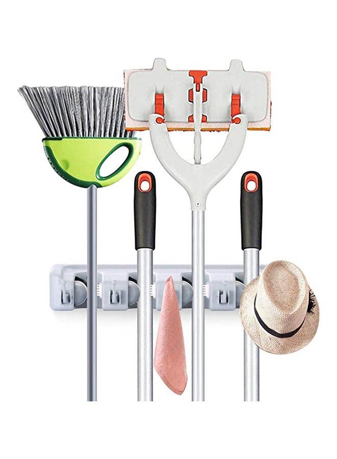 Mop And Broom Holder And Garden Tool Organizer Grey - Image 2