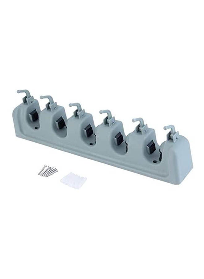 Mop Organizer Brush Broom Wall Mounted Storage Rack Kitchen Tool Grey - Image 2