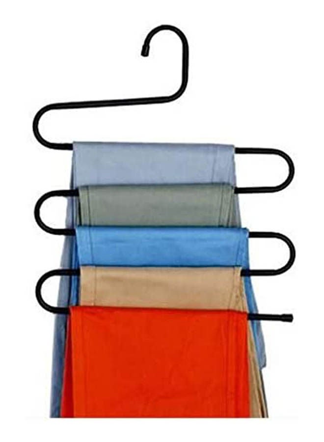 Multi Pants Hangers Rack For Closet Organization Stainless Steel S-Shape 5 Layer Clothes Hangers Black 