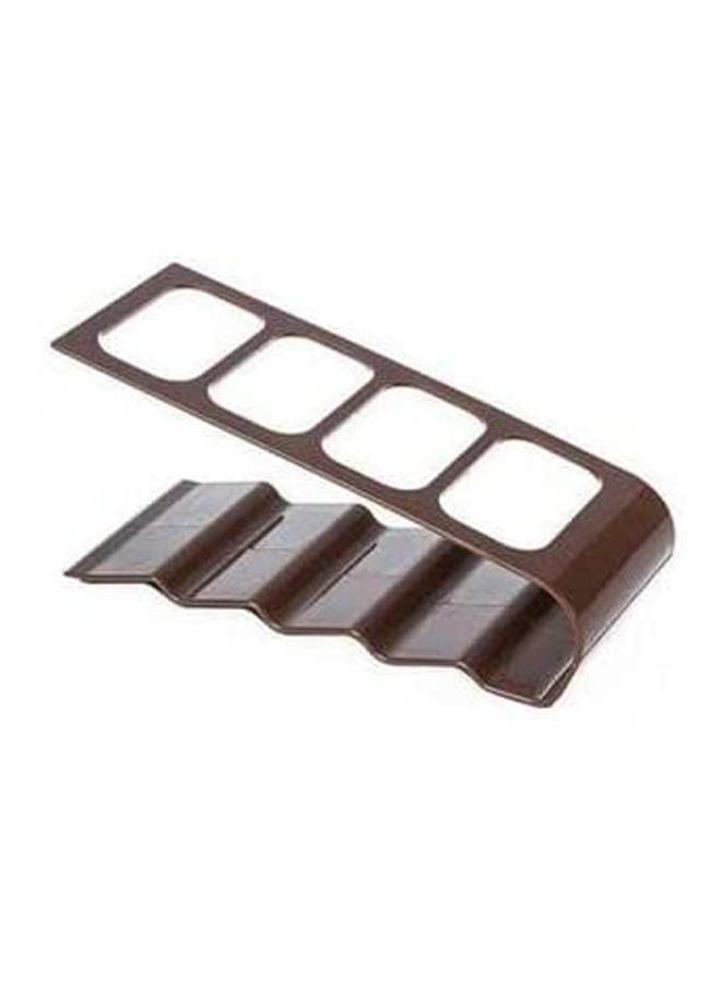 Multi Remote Holder Stand Home Organizer 4 Compartments Brown  - Image 1