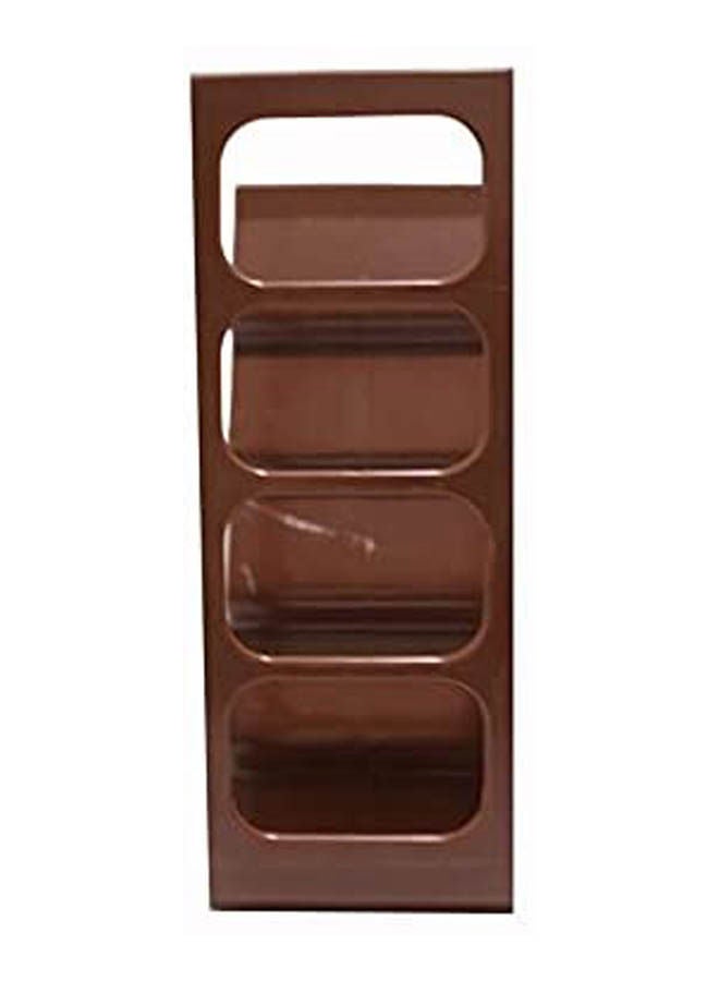 Multi Remote Holder Stand Home Organizer 4 Compartments Brown  - Image 2
