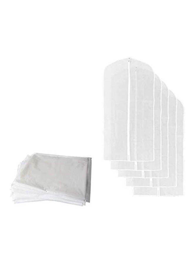 Generic - Pack Of 5 Clothes Dress Protector Cover Garment Suit Skirt Bag Organizer White 100x60cm - Image 1