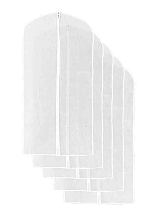 Pack Of 5 Clothes Dress Protector Cover Garment Suit Skirt Bag Organizer White 80x60cm 