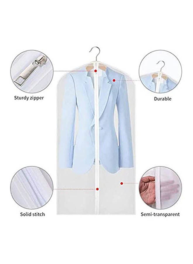 Pack Of 5 Garment Cover Bag Moth Proof Clothes Covers Dustproof White 80x60cm  - Image 2