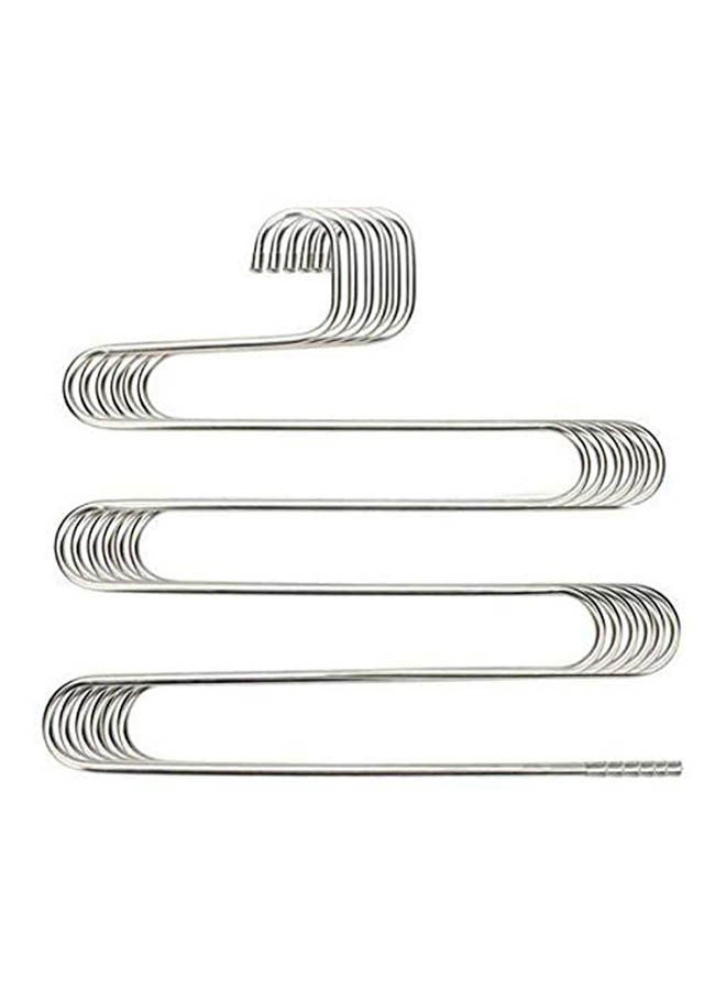 Pants Rack Trousers Non Slip Clothes Hangers Stainless Steel 5Pcs Silver 