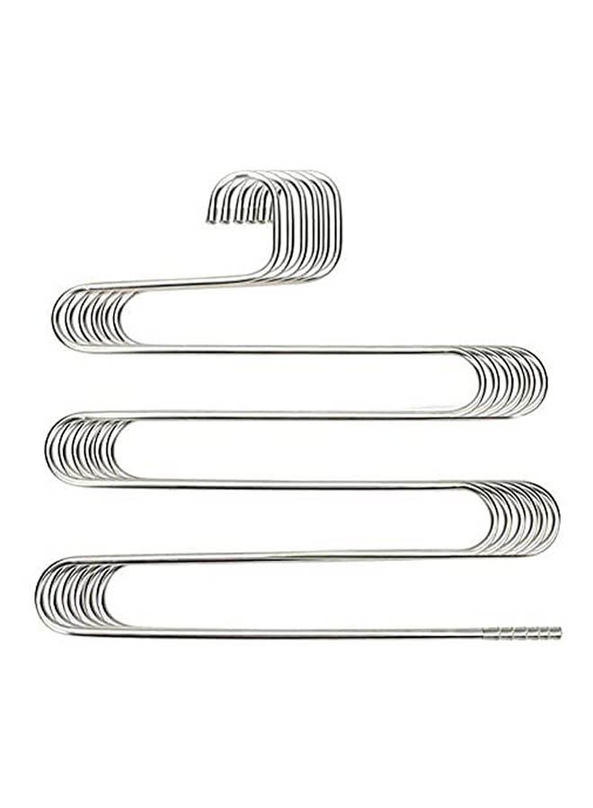 Trousers Rack Pants Hangers S Shape 5 Racks 5pcs Silver 