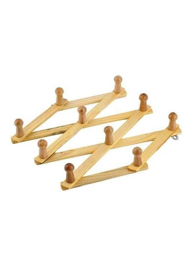 Hanger Expandable  Coat Rack Hat Hook Expanding Fold Beige  - Image 1