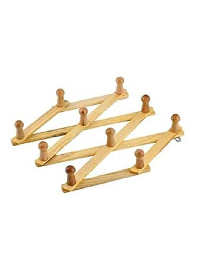 Hanger Expandable  Coat Rack Hat Hook Expanding Fold Beige 