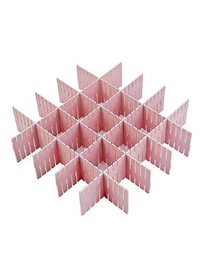 ماركة غير محددة 4 Pcs Closet Underwear Organizer Plastic Diy Grip Drawer Dividers Household Storage Pink 