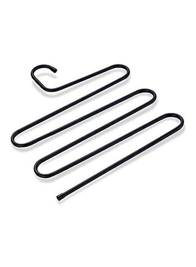 5 Layers S Shaped Pants Trouser Hangers Rack Space Saver Organizer Hanging Ties Scarves Belts Black 