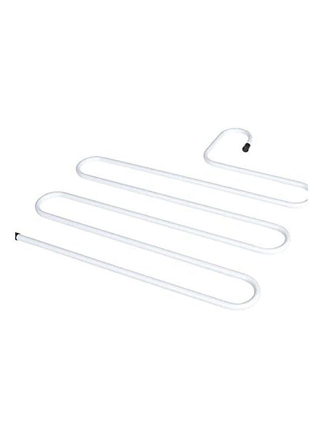 5 Layers S Shaped Pants Trouser Hangers Rack Space Saver Organizer Hanging Ties Scarves Belts White 