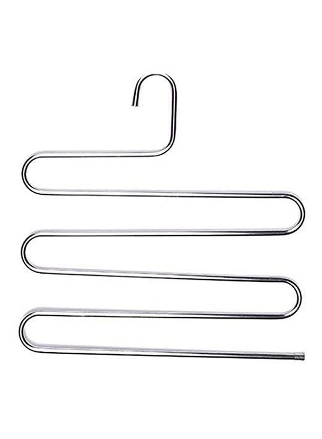 5 Tier Iron Racks S Shape Trousers Hanger Clothing Wardrobe Storage Organization Drying Hanger Silver 