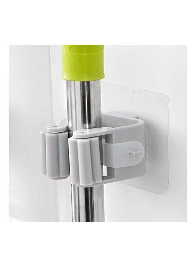 3 Pcs Non Punch Adhesive Wall Mounted Mop Hook Grey  - Image 2