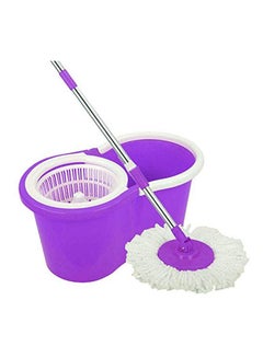 360 Degree Super Spin Mops Spinning Mop Bucket Home Cleaning With 1Mop Head Purple