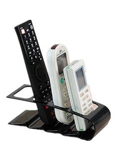 Generic Multi-Compartment Desktop Storage Rack Tv Remote Control Organizer Storage Shelf Iron Four-Frame Storage Rack Black  - Image 2