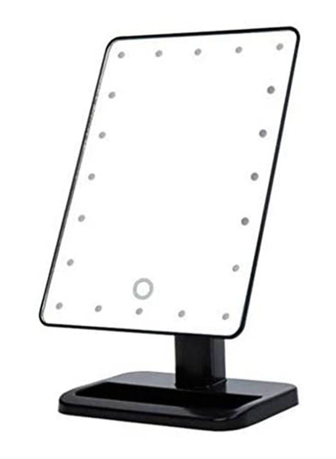 Generic Adjustable Led Touch Screen Makeup Mirror 20 Leds Lighted Make-Up Cosmetic Mirror Black 20x20cm 