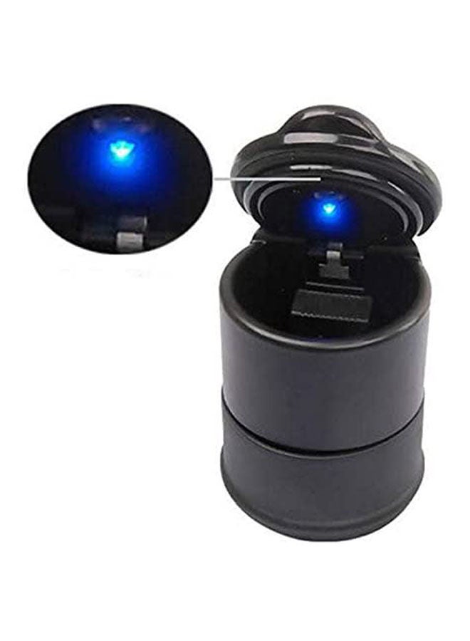 Car Cigar Cigarette Lighter Ashtray Smokeless Blue Led Light Usb Charge Black 