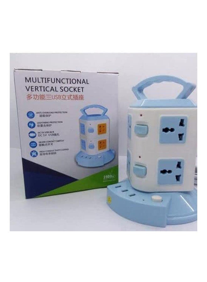 Multi Functional Vertical Socket White/Blue