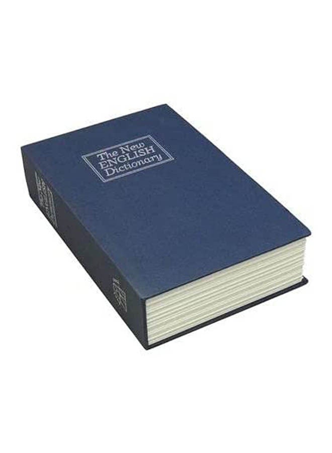 Large Dictionary Book Diversion Metal Safe With Key Lock Blue 26.5x20cm