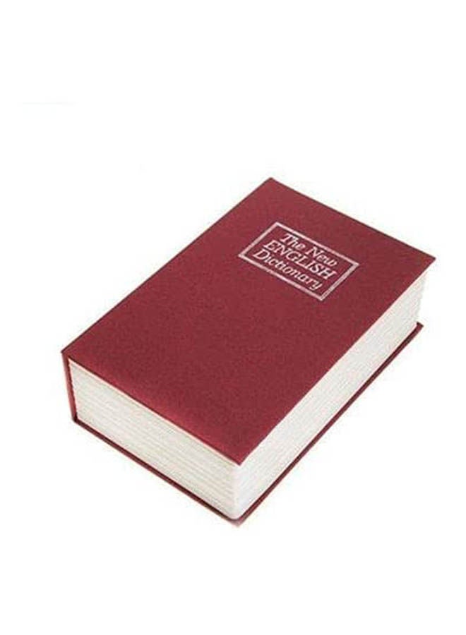 Large Dictionary Book Diversion Metal Safe With Key Lock Red 26.5x20cm