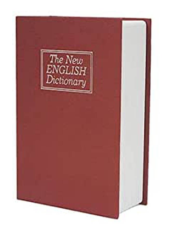 Dictionary Book Diversion Metal Safe With Key Lock Red