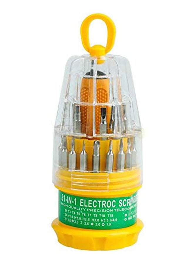 Generic 31 In 1 Multi-Bit Repair Tools Kit Set Electronics Screwdriver Yellow 