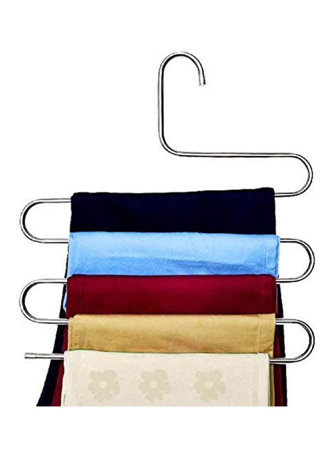 3 Pcs 5 Layers Trousers Hanger Pants Clothes Holder Silver  - Image 2