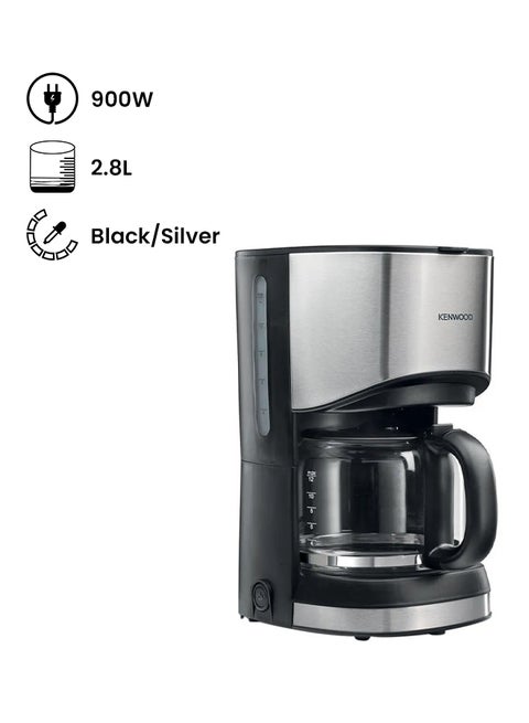 Drip Coffee Maker, 12 Cups, Auto Shut Off, ‎Permanent Filter, 2.8 L 900 W CMM10.000BM Black/Silver