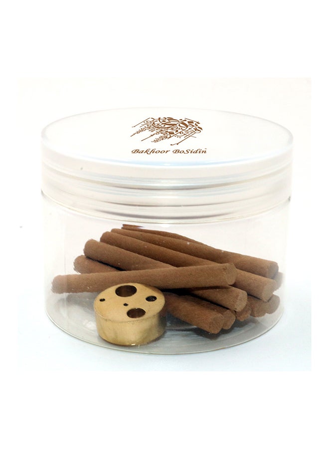 Bakhoor BoSidin 10-Piece Oud Incense Sticks Cambodian Agarwood With Brass Bakhoor Burner 6cm  - Image 1