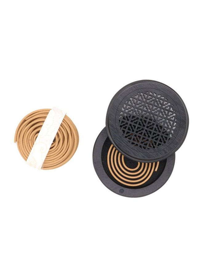 Bakhoor BoSidin - 10 Piece - Oud Bakhoor Incense Coil with Wooden Incense Burner Brown 200grams - Image 1