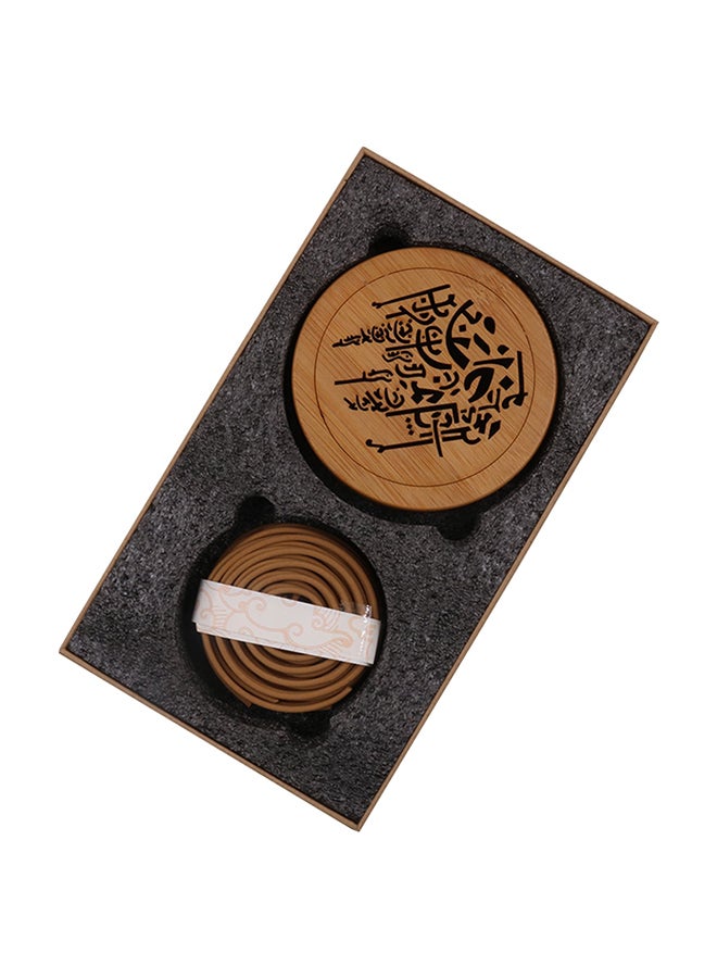 Bakhoor BoSidin 12 Piece - Oud Bakhoor Incense Coil with Wooden Incense Burner Mabkhara Brown 200grams  - Image 2