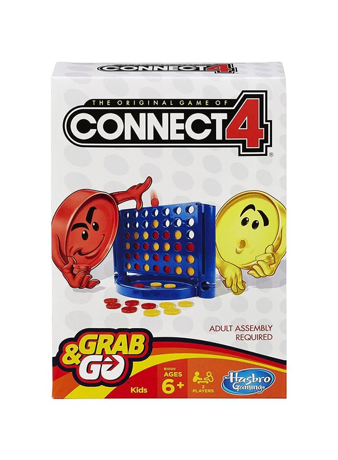 Hasbro - duplicate brand Connect 4 Grab And Go Game Portable 2-Player Game Fun Travel Game For Kids Ages 6 And Up 2 Players