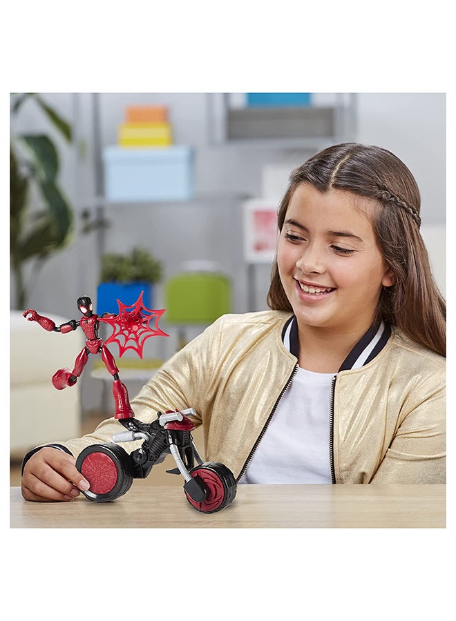 MARVEL - Marvel Bend and Flex, Flex Rider Spider-Man Action Figure Toy, 6-inch Flexible Figure and 2-In-1 Motorcycle For Kids Ages 4 And Up - Image 1