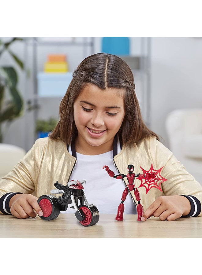 MARVEL - Marvel Bend and Flex, Flex Rider Spider-Man Action Figure Toy, 6-inch Flexible Figure and 2-In-1 Motorcycle For Kids Ages 4 And Up - Image 1