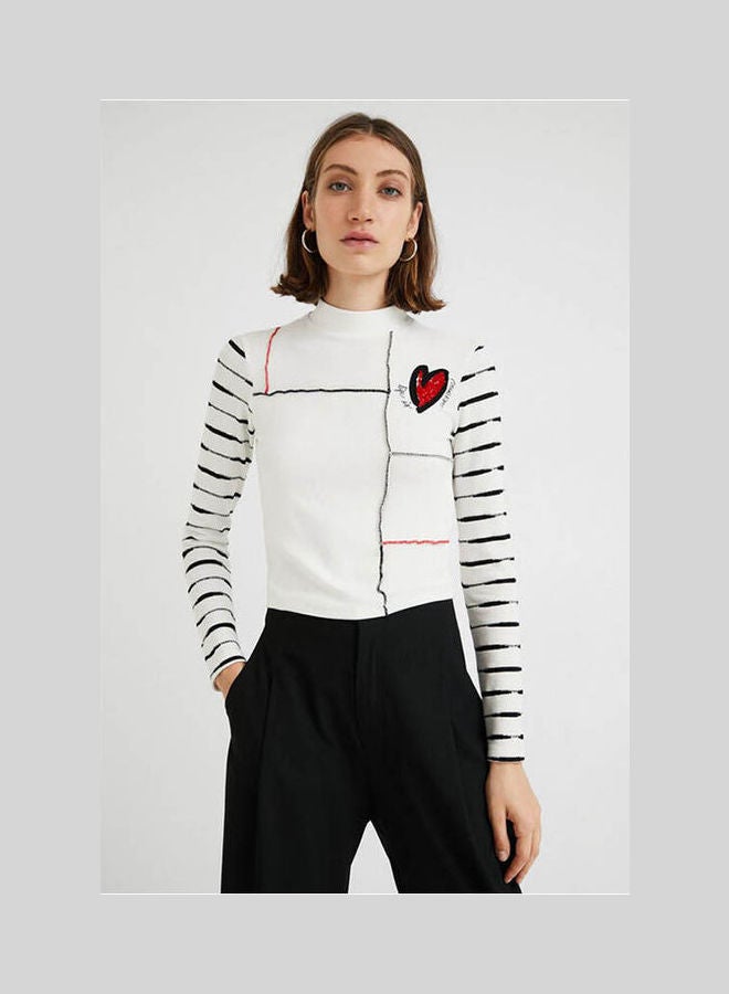 DESIGUAL Long Sleeve T-Shirt White  - Image 1