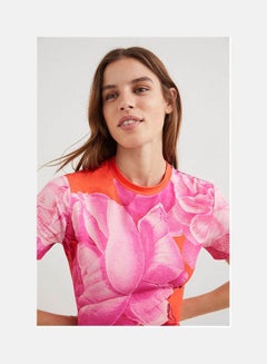 DESIGUAL M. Christian Lacroix Peony Dress Orange Print  - Image 2