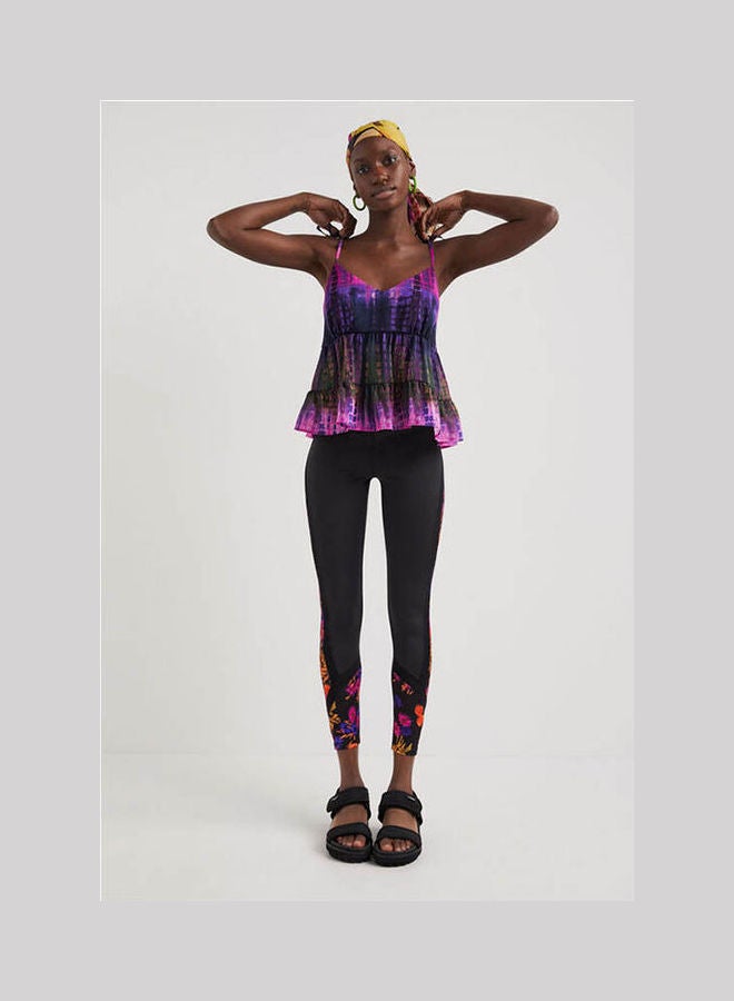 DESIGUAL - Tie-Dye Strap Top Multicolour Print - Image 1