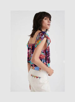 DESIGUAL Colorful Short Sleeve Blouse Multicolour Print  - Image 2