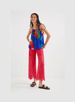 DESIGUAL Tropical Halter Blouse Multicolor Print  - Image 2