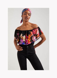 DESIGUAL M. Christian Lacroix Bodysuit Black Print  - Image 1
