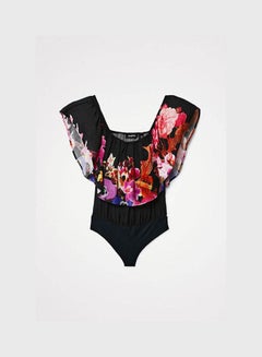 DESIGUAL M. Christian Lacroix Bodysuit Black Print  - Image 3