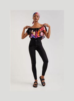 DESIGUAL M. Christian Lacroix Bodysuit Black Print  - Image 2